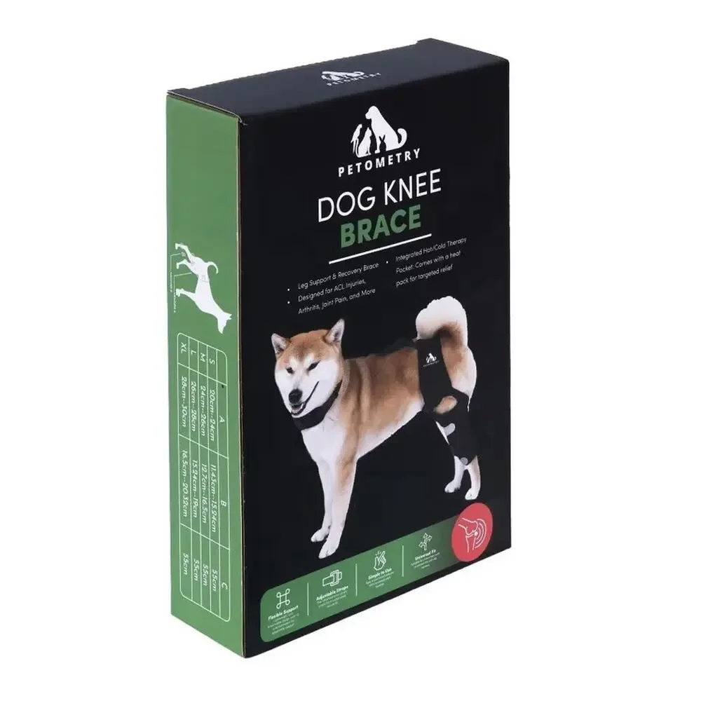 Petometry Dog Knee Brace Medium ACL CCL Support w/ Hot Cold Pack Adjustable